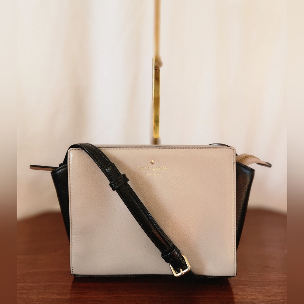 Kate Spade Hayden Leather crossbody taupe/black